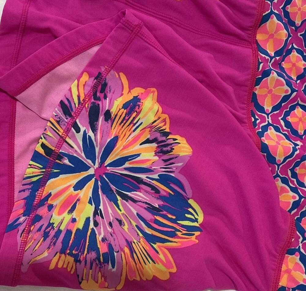 Lilly Pulitzer Luxletic Skort Size XS Pink Floral Athletic Skirt